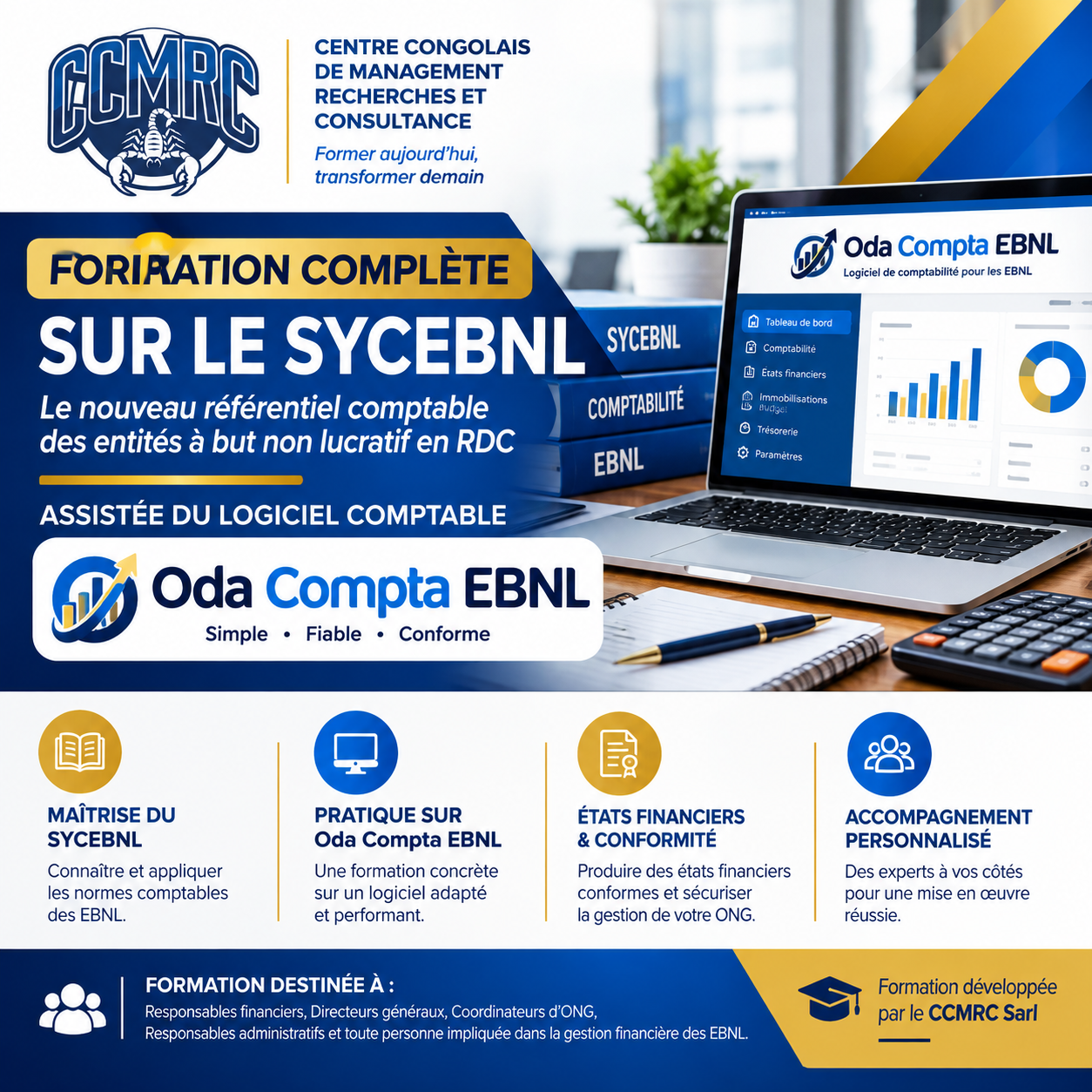 Formation complète sur le SYCEBNL et le Logiciel comptable Oda Compta EBNL